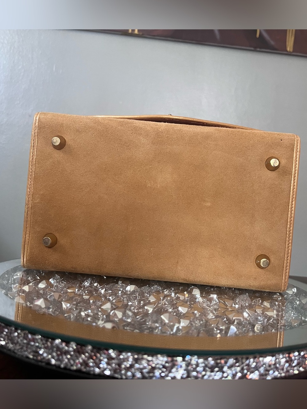 Vintage Coach Tan suede Turn lock jewelry box - Picture 12 of 12